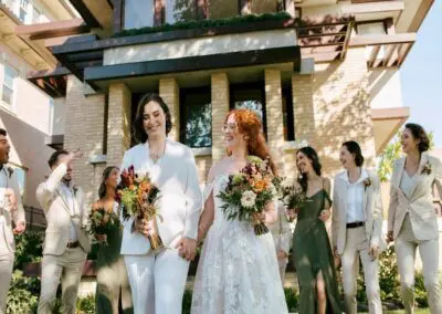 A Women in a Wedding Highlighting Custom Tailored Marriage Gown in Chicago, IL