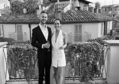 A Man and Woman Highlighting Western Wedding Dress in Chicago, IL