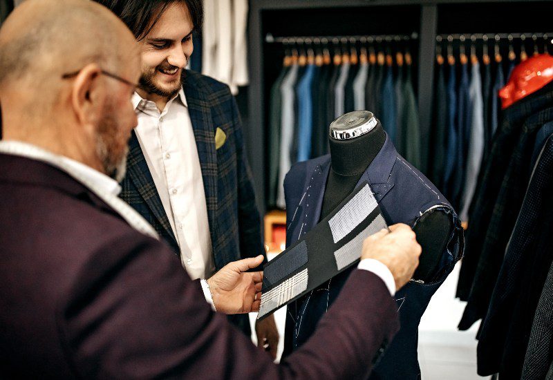 Richard Bennett Custom Tailors' team is creating double-breasted suits for a client in Chicago, IL